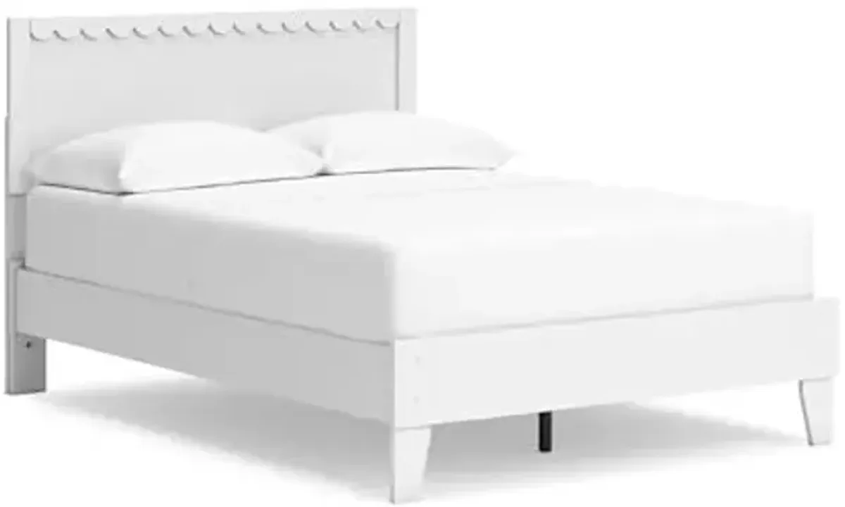 Signature Design by Ashley Hallityn Casual Full Panel Platform Bed, Foundation or Box Spring Not Needed, White