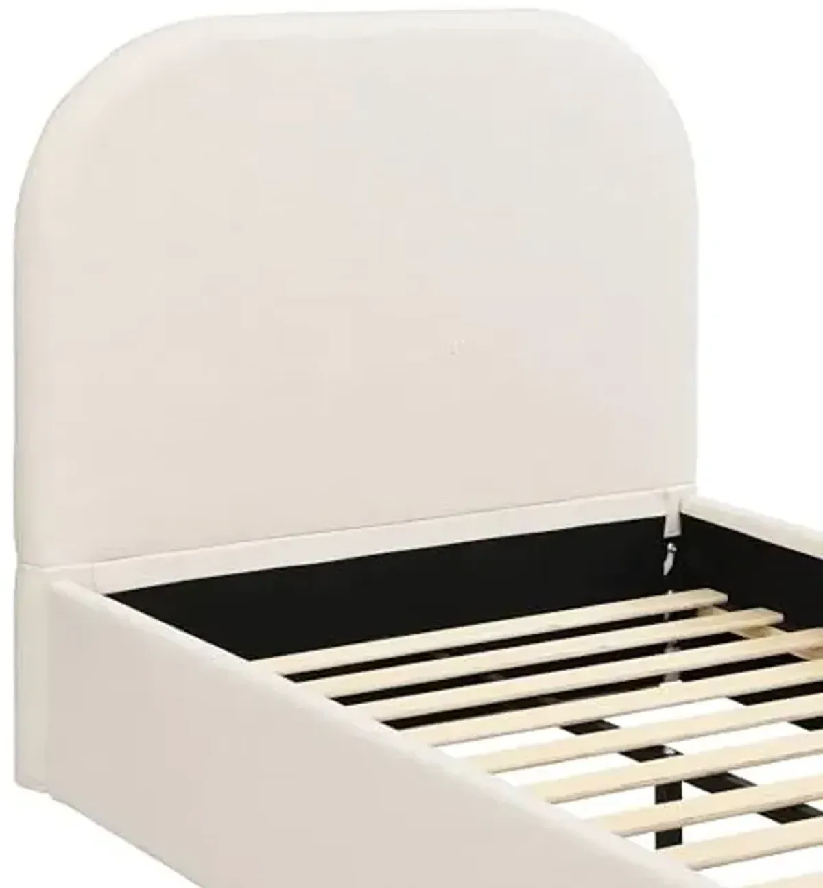 Christopher Knight Home Lanet Linen Upholstered Twin Size Bed Frame with Headboard, Modern Twin Bed Frame and Headboard, Wooden Slats Support, Easy Assembly, No Box Spring Needed, Beige