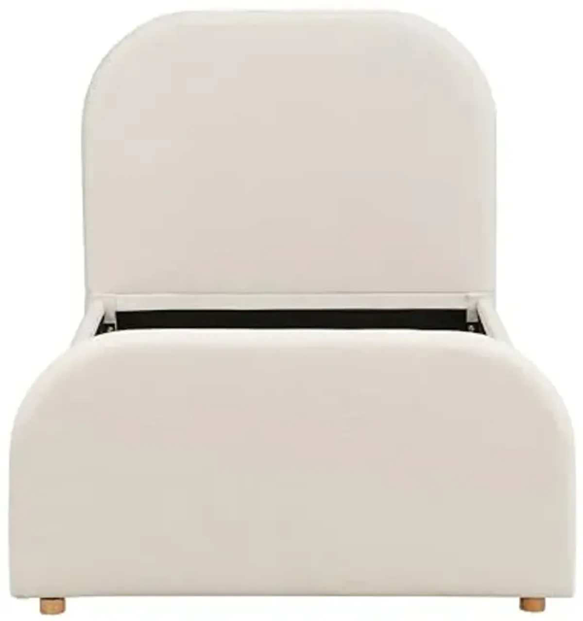 Christopher Knight Home Lanet Linen Upholstered Twin Size Bed Frame with Headboard, Modern Twin Bed Frame and Headboard, Wooden Slats Support, Easy Assembly, No Box Spring Needed, Beige