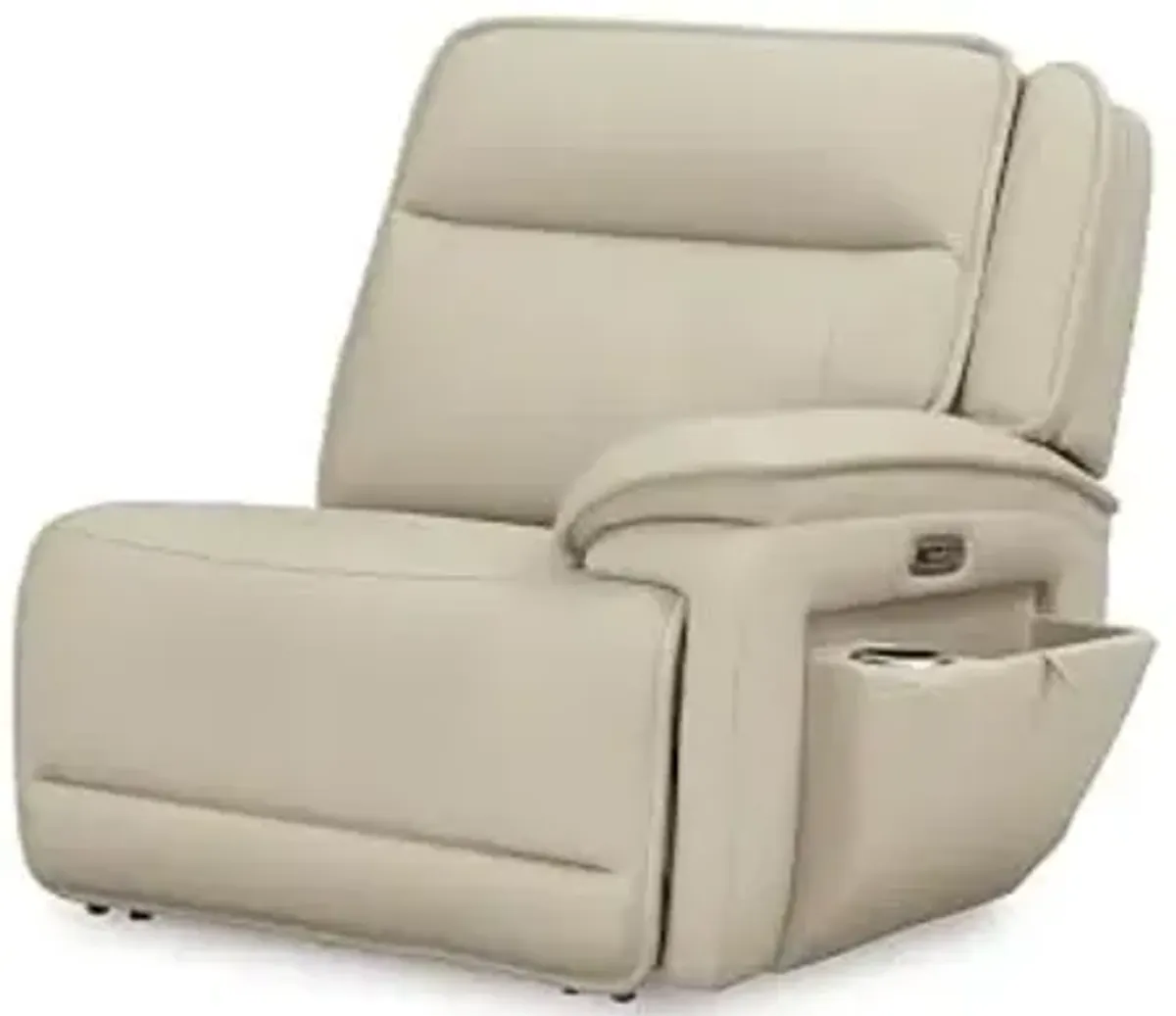 Signature Design by Ashley Double Deal Contemporary Leather Match Left-Arm Facing 4-Piece Reclining Sectional with Armrest, USB Port and Storage, Beige