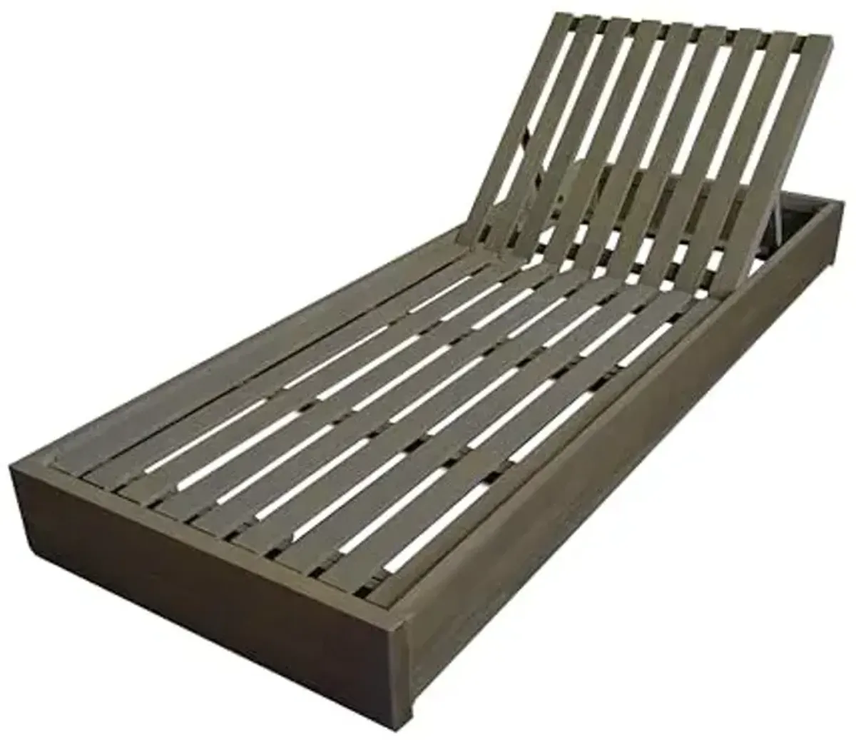 Christopher Knight Home Bayard Acacia Wood Chaise Lounge Chair Outdoor, Adjustable Backrest Sun Lounger Recliner, Wooden Patio Sun Bathing Lounge Chair, Grey