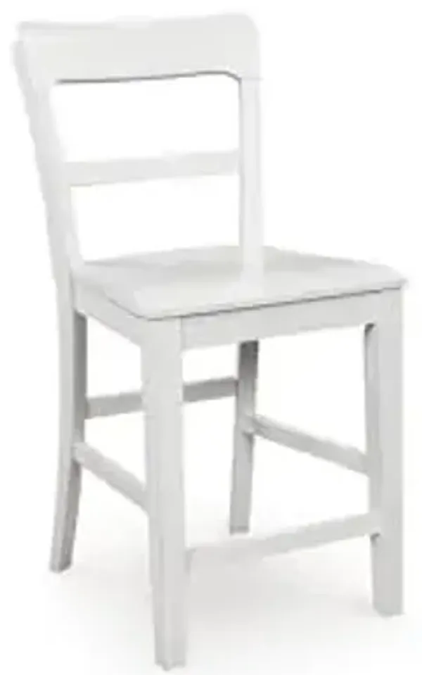 Signature Design by Ashley Chadworth Traditional Counter Height Bar Stool with Adjustable Levelers, Set of 2, White