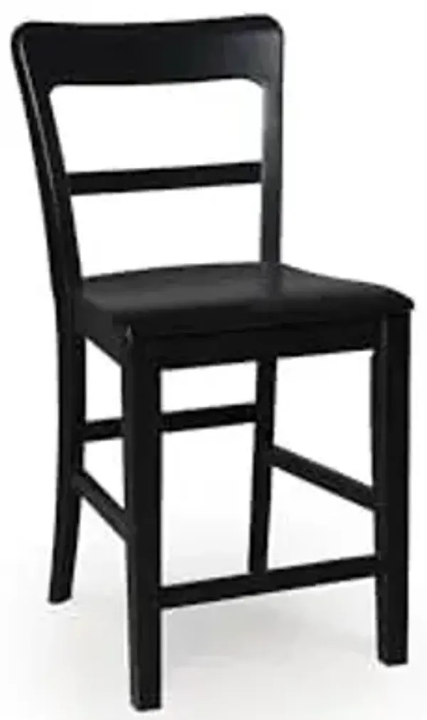 Signature Design by Ashley Chadworth Traditional Counter Height Bar Stool with Adjustable Levelers, Set of 2, Black