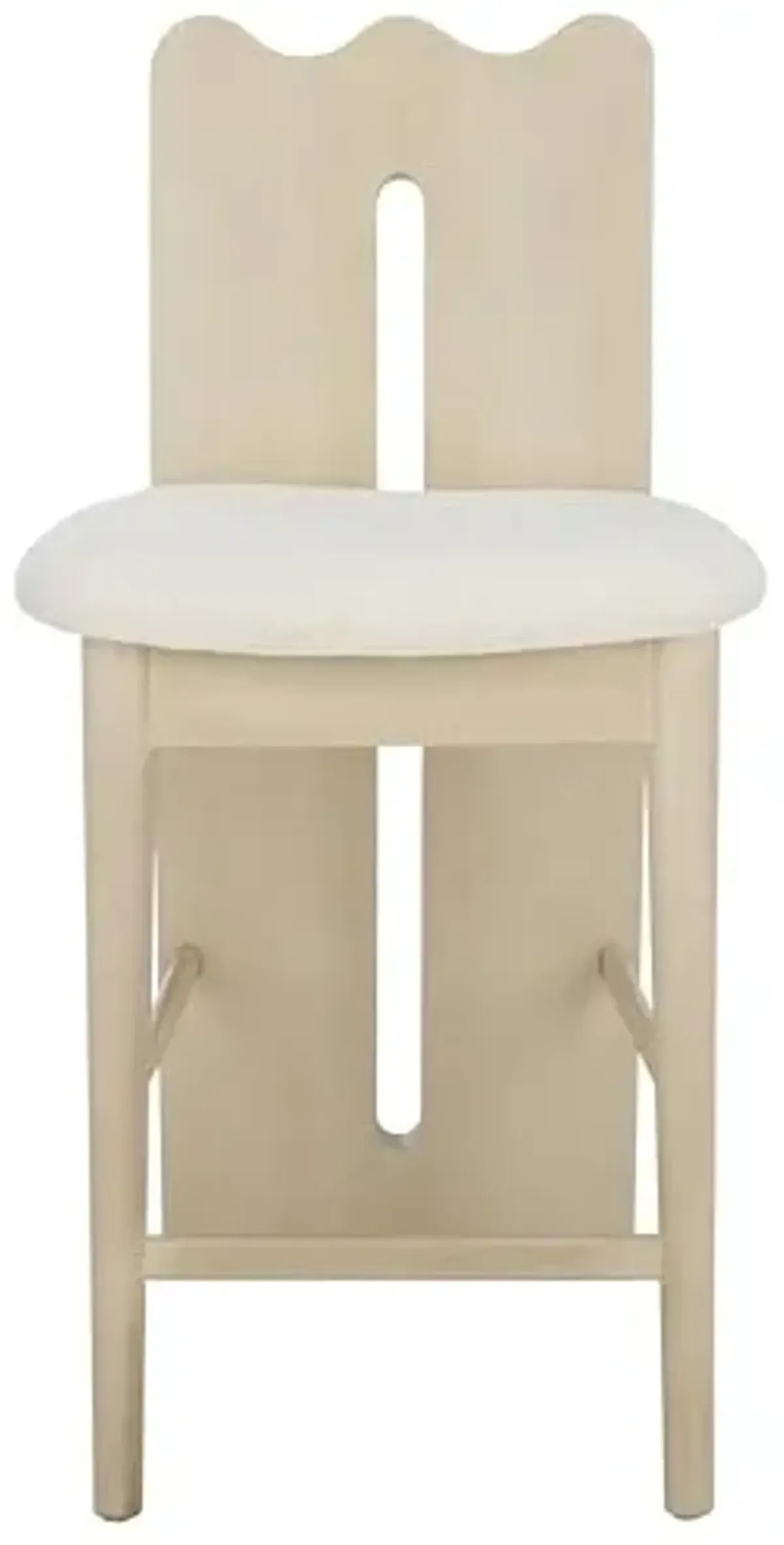 SAFAVIEH Home Collection - Kieran Modern Counter Stool, 25-inch Seat Height, Cream Boucle Seat & Ivory Solid Wood Frame (BST8803C)