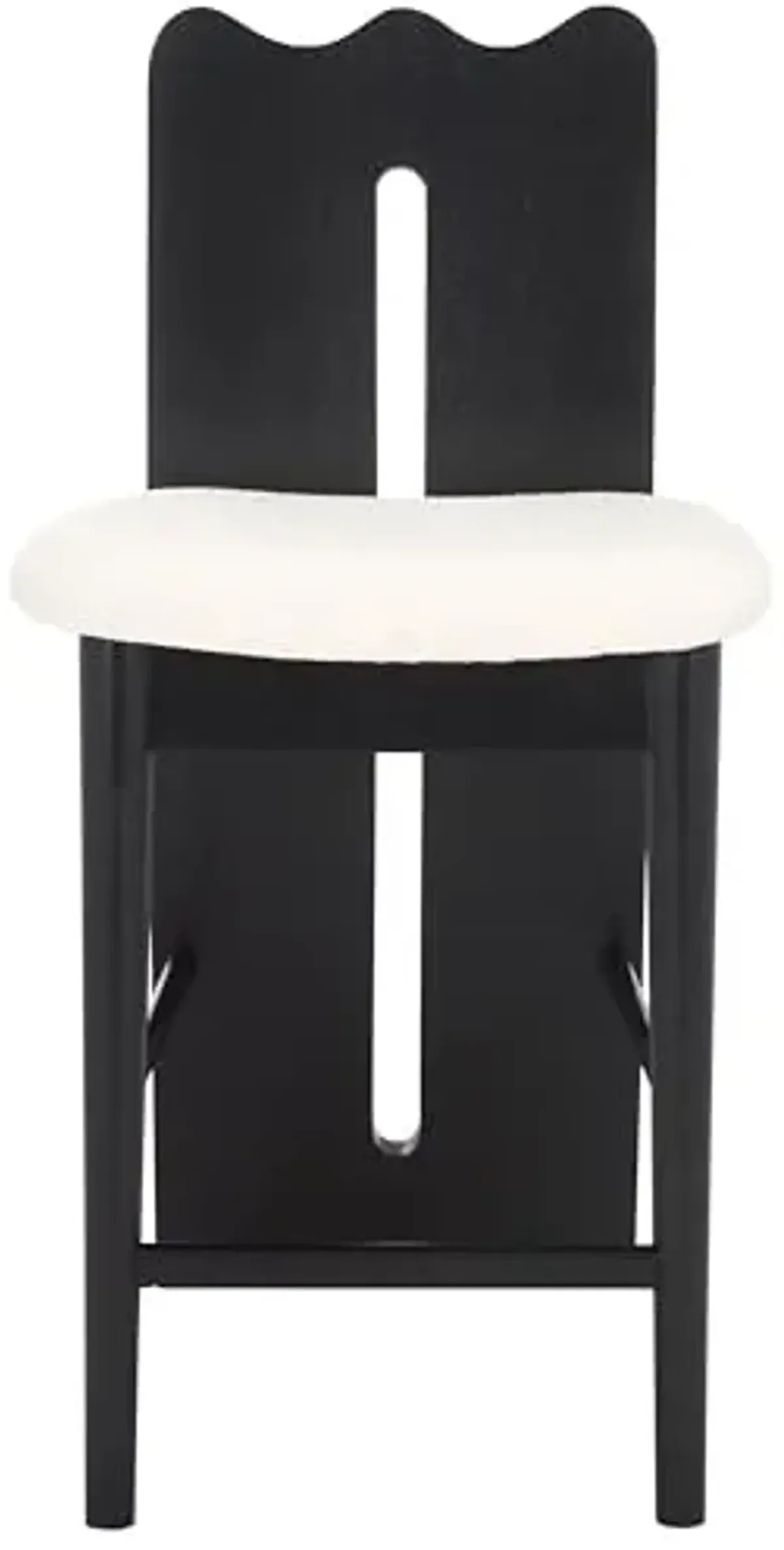 SAFAVIEH Home Collection - Kieran Modern Counter Stool, 25-inch Seat Height, Cream Boucle Seat & Black Solid Wood Frame (BST8803A)