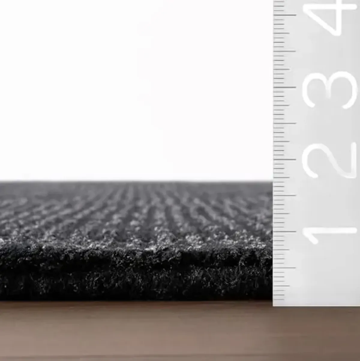 Rugs USA x Nate Berkus Crosby Solid Wool Cozy Area Rug, 4' x 6', Black