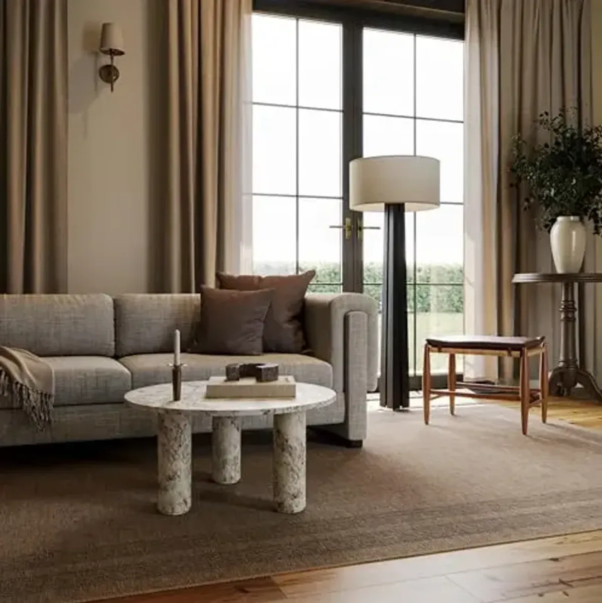 Rugs USA x Nate Berkus Bedford Soft Plaid Washable Area Rug, 5' x 8', Tan