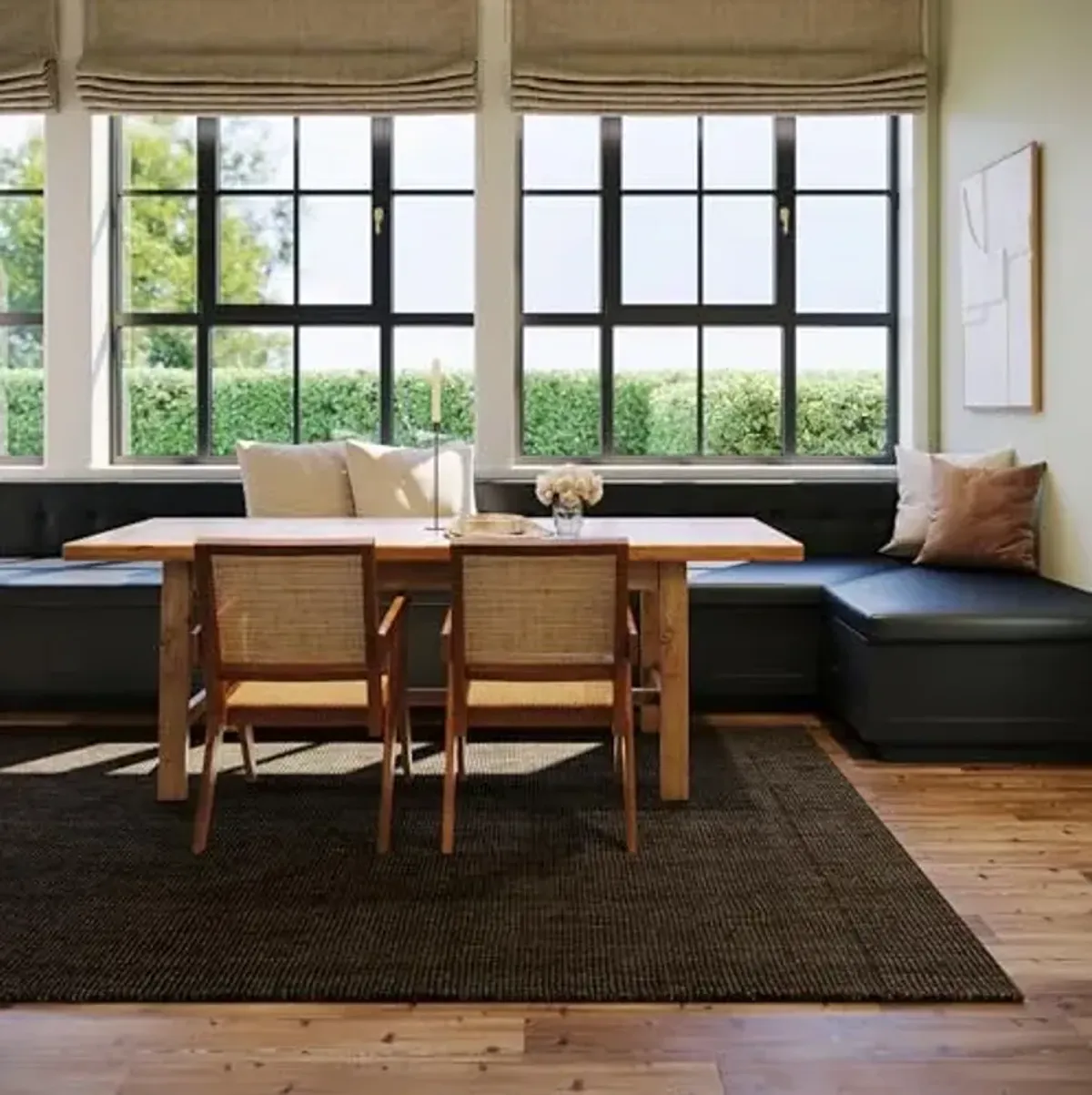 Rugs USA x Nate Berkus Crosby Solid Wool Cozy Area Rug, 7' 6" x 9' 6", Brown