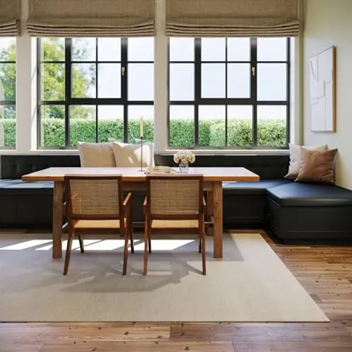 Rugs USA x Nate Berkus Hollis Solid Wool Cozy Area Rug, 4' x 6', Ivory