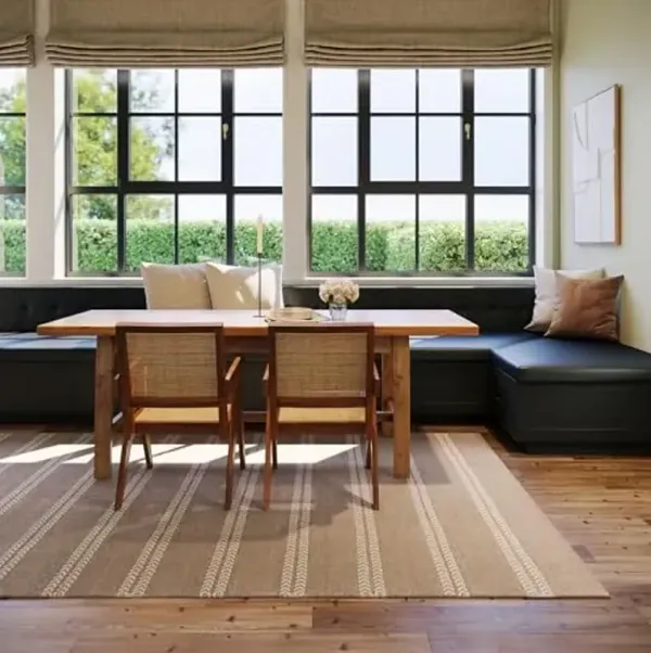 Rugs USA x Nate Berkus York Striped Wool Cozy Area Rug, 5' x 8', Brown