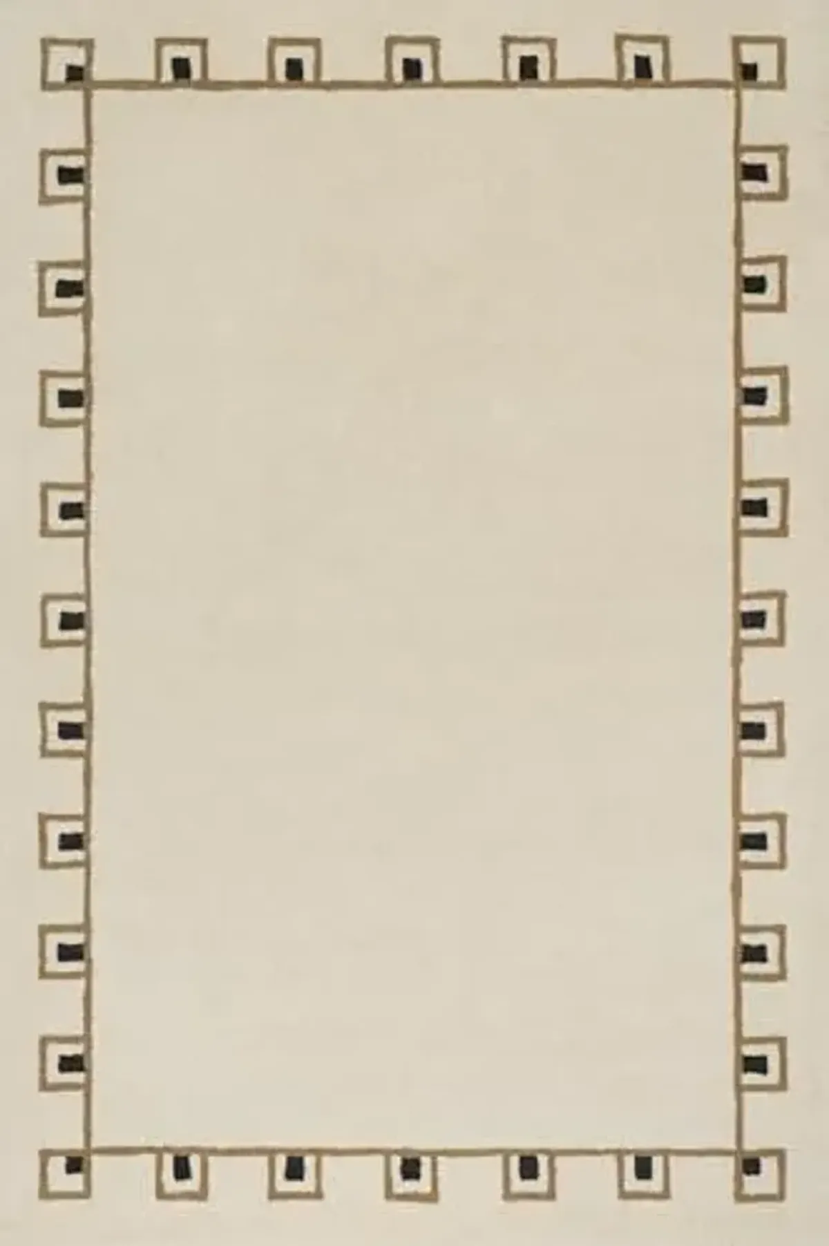 Rugs USA x Nate Berkus Yves Bordered Wool Cozy Area Rug, 6' x 9', Ivory