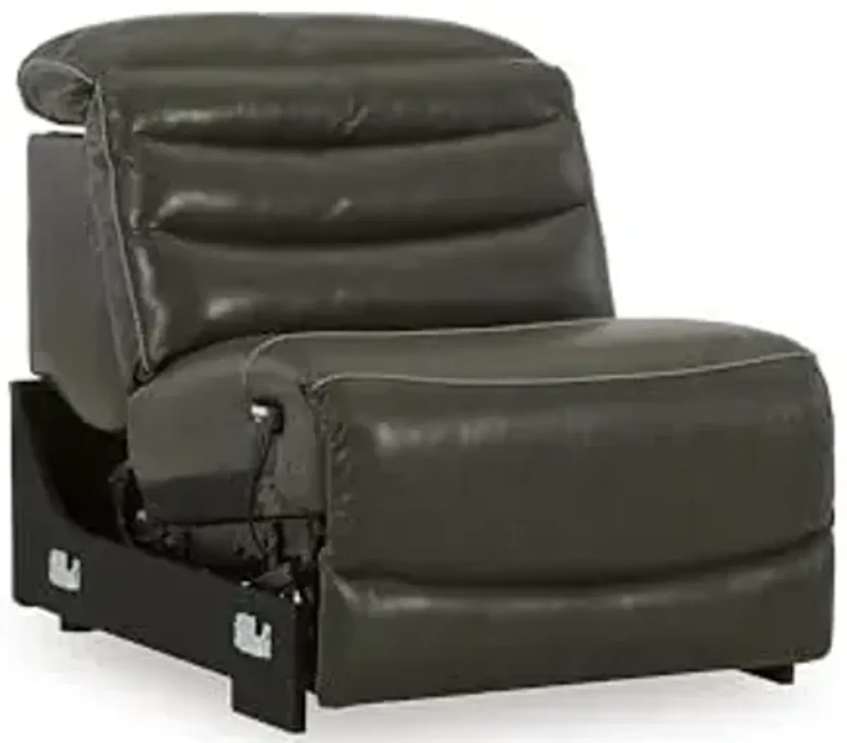 Signature Design by Ashley Modern Center Line L-Shape Right-Arm Facing 6-Piece Faux Leather Power Reclining Sectional with Adjustable Headrest and USB Charging Ports, Dark Brown