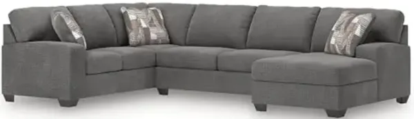 Signature Design by Ashley Casual Seyler Lane U-Shape Left-Arm Facing 3-Piece Sleeper Sectional with Chaise and Removable Cushion, Gray