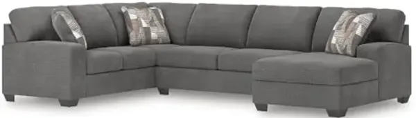 Signature Design by Ashley Casual Seyler Lane U-Shape Left-Arm Facing 3-Piece Sectional with Chaise and Removable Cushion, Gray