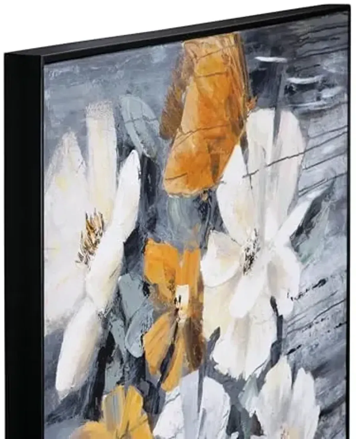 Bassett Mirror Company Celedon on Hand Painted Canvas with Black Frame