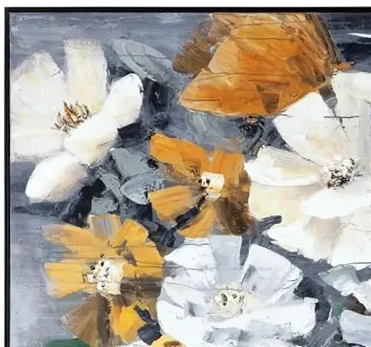 Bassett Mirror Company Celedon on Hand Painted Canvas with Black Frame