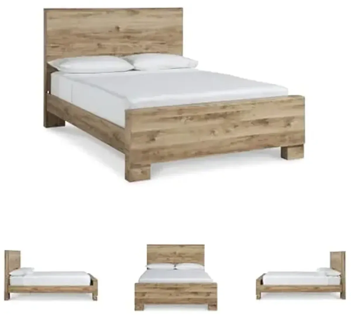 Signature Design by Ashley Hyanna Rustic Full Panel Bed, Foundation or Box Spring Needed, Light Brown
