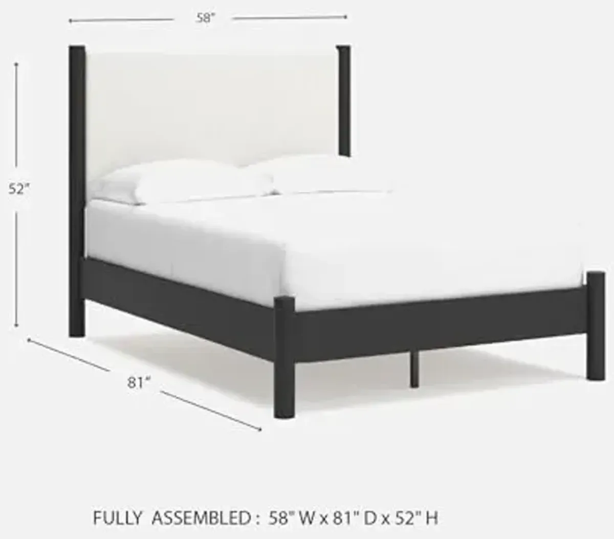 Signature Design by Ashley Cadmori Modern Full Upholstered Platform Bed, Foundation or Box Spring Not Needed, Black & White