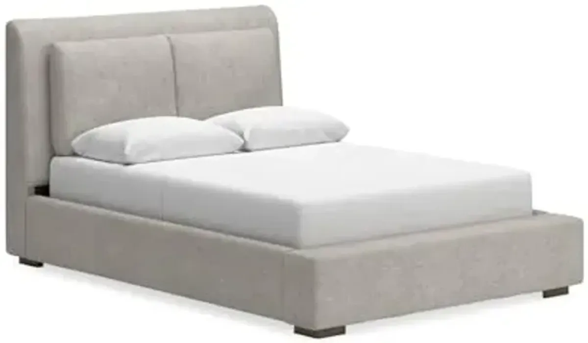 Signature Design by Ashley Cabalynn Casual Queen Upholstered Bed, Foundation or Box Spring Needed, Beige