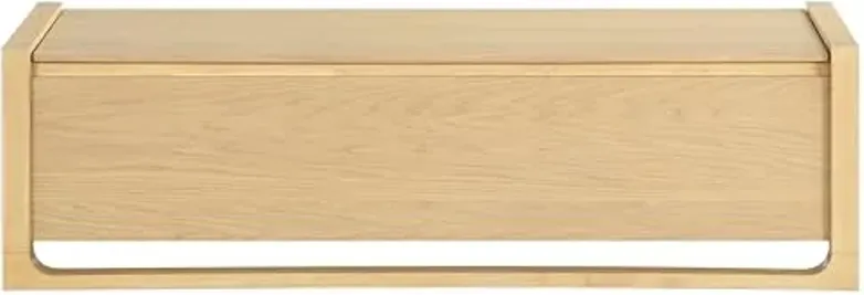 SAFAVIEH Couture Collection - Tyrell Natural Brown Wood Storage Bench, Modern Open-Base Design, Fully Assembled (SFV4257A)