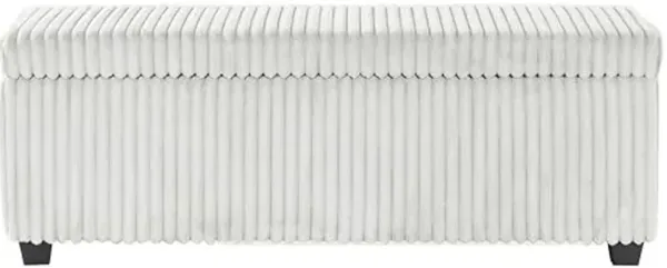 SAFAVIEH Couture Collection - Lynzie Grey Corduroy Storage Bench, Channel Tufted Upholstered Seat with Hidden Storage, Modern Accent Furniture (SFV6114B)