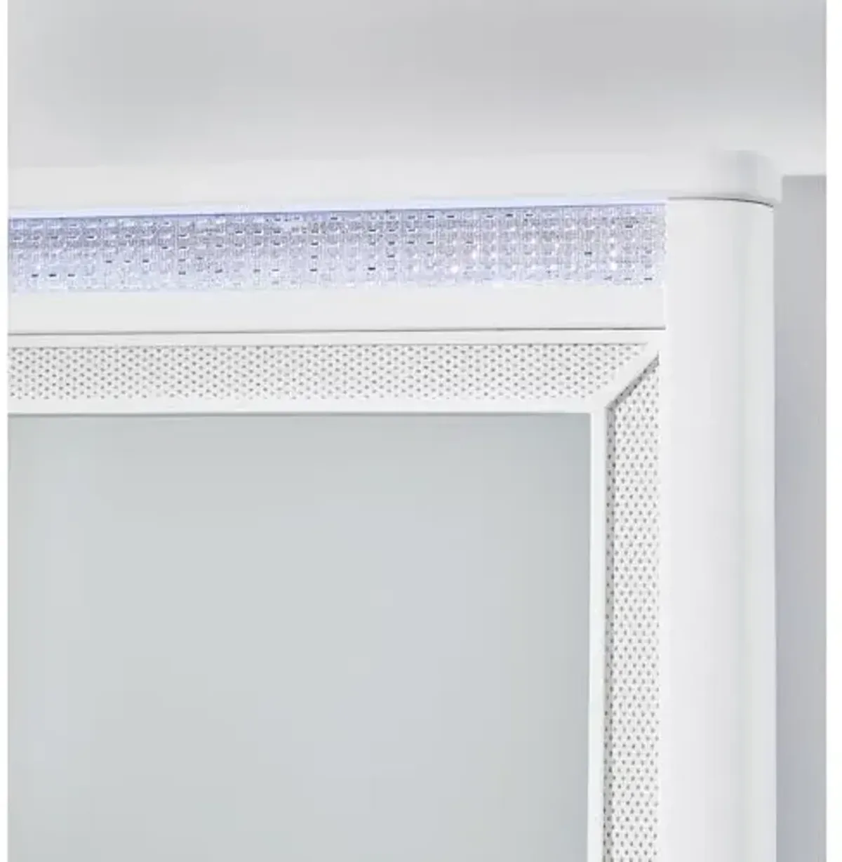 Signature Design by Ashley Chalanna Glam 6-Drawer Dresser and Mirror with Felt-Lined Top Drawers, LED Lighting and Safety Stop, White