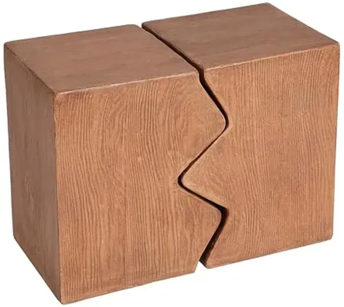 Christopher Knight Home Loire MGO Outdoor Side Table Set of 2, Concrete Indoor/Outdoor Nesting Coffee Table, Multi-Purpose Patio End Table, No Assembly, Faux Wood Natural Color