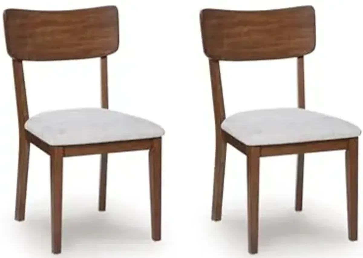 Signature Design by Ashley Allstream Casual Upholstered Dining Chair, Set of 2, Beige & Dark Brown