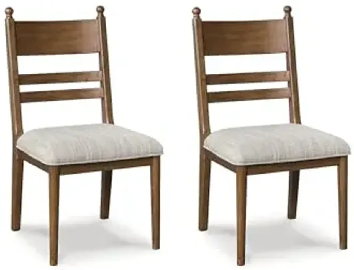 Signature Design by Ashley Chadworth Traditional Upholstered Dining Chair with High Back, Set of 2, Light Brown