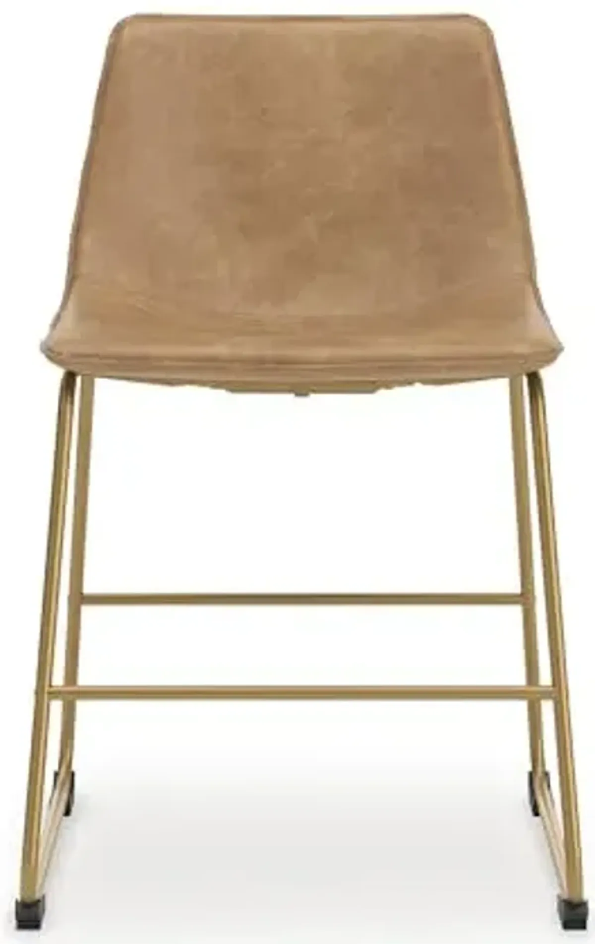 Signature Design by Ashley Lexadine Contemporary Upholstered Faux Leather Dining Chair, Set of 2, Light Brown & Gold