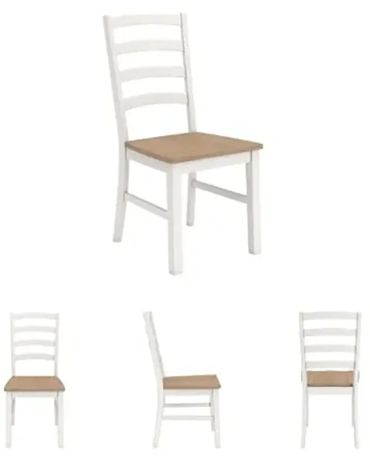 Signature Design by Ashley Westlinport Casual Dining Chair with High Back, Set of 2, White & Light Brown