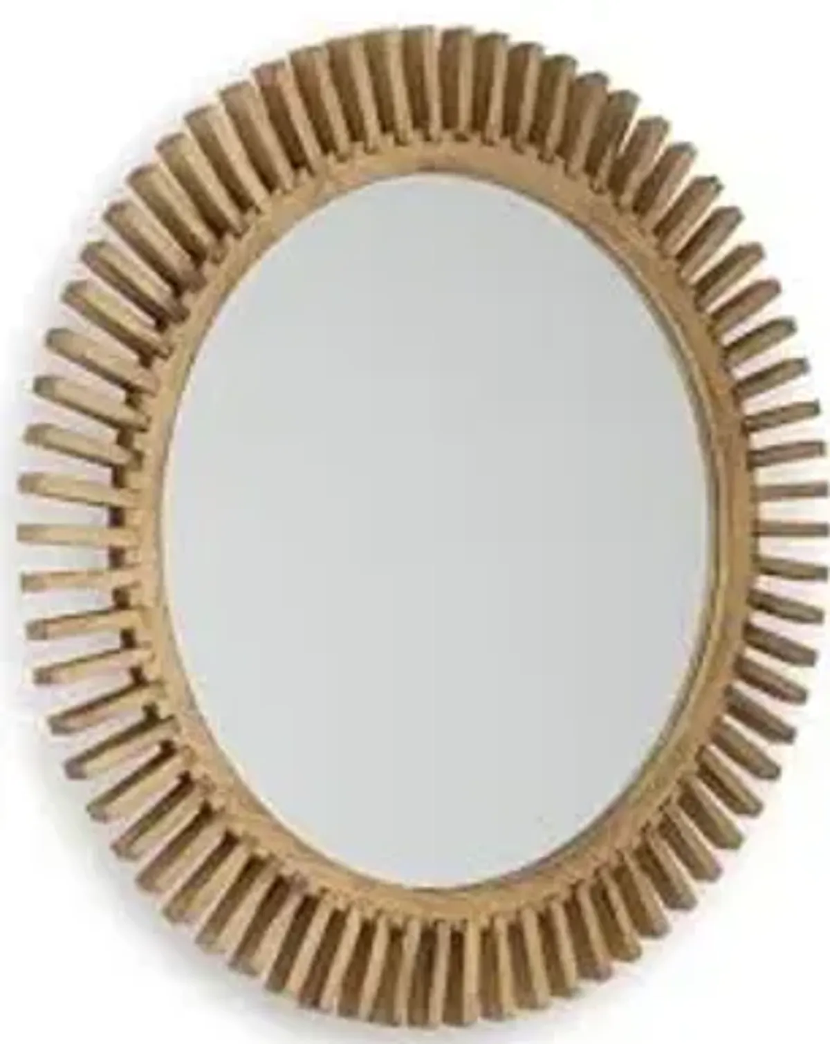 Signature Design by Ashley Tedwell Modern Accent Mirror with Wood Frame, Light Brown