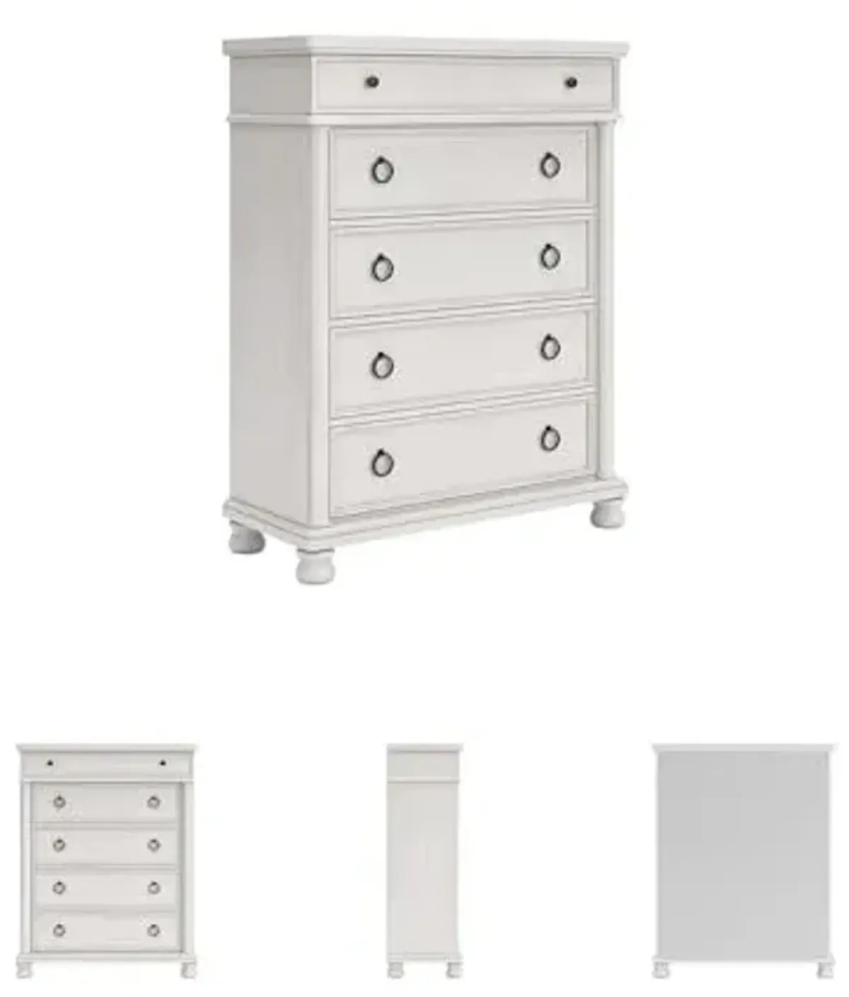 Signature Design by Ashley Greddinton Traditional 5-Drawer Chest with Wood Finish, White