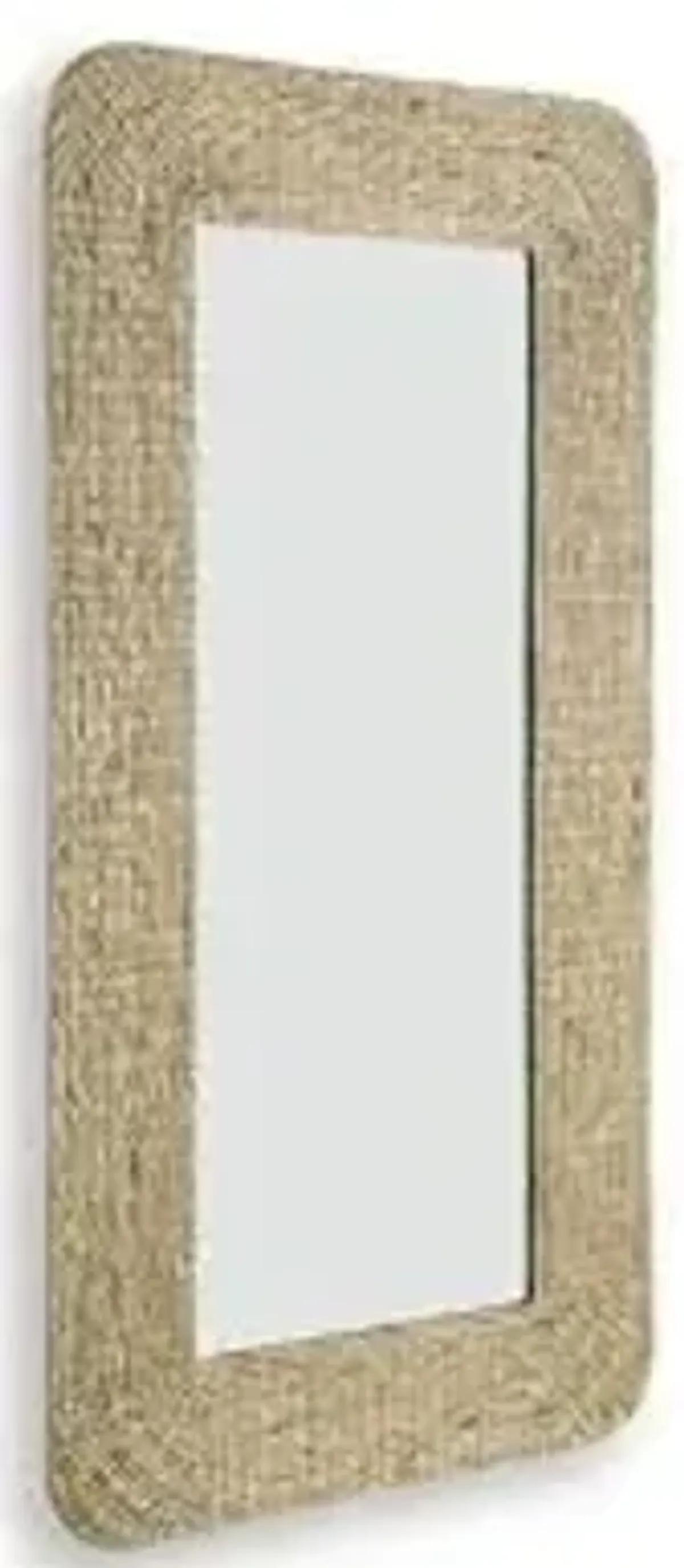 Signature Design by Ashley Norigan Casual Floor Mirror with Woven Sea Grass Frame, Light Brown