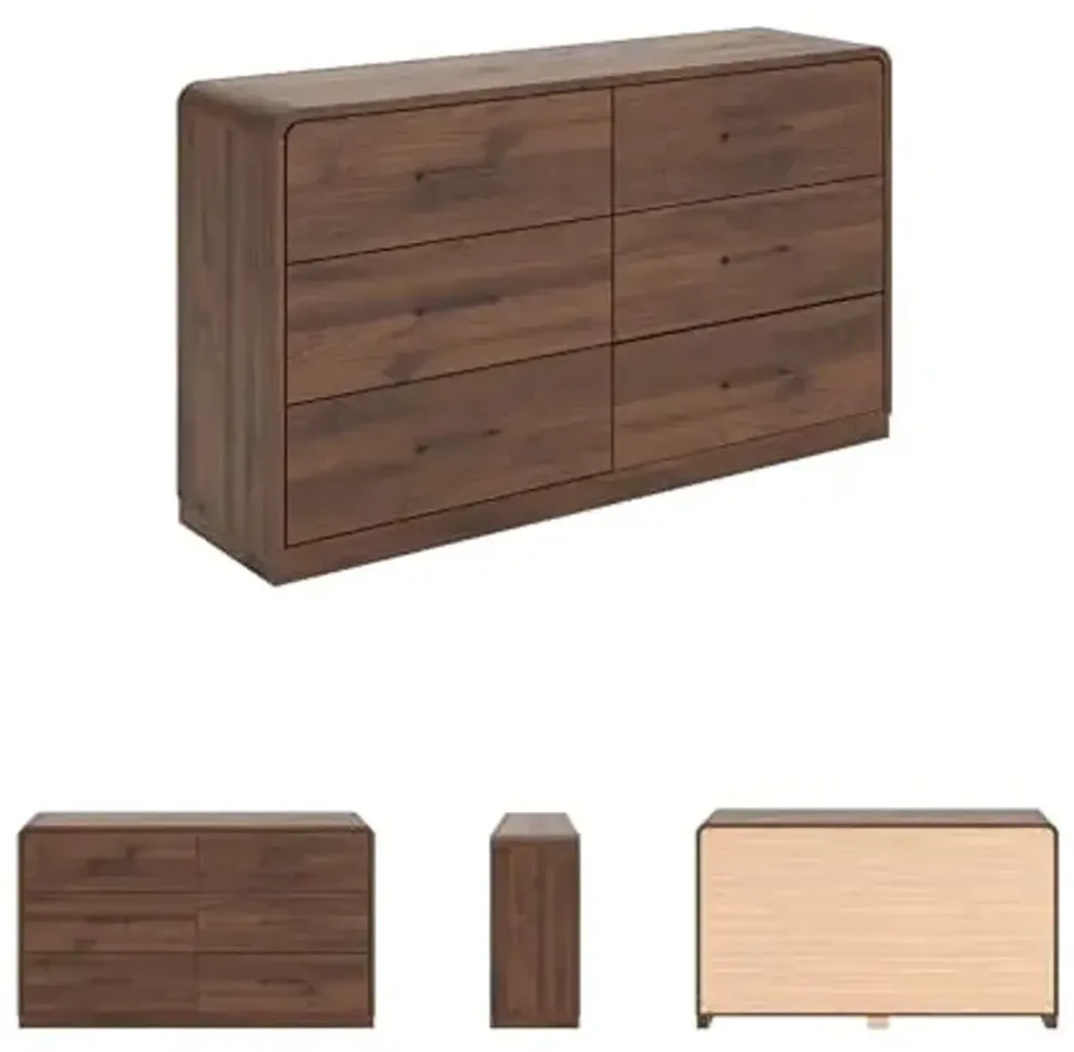 Signature Design by Ashley Chadworth Contemporary 6-Drawer Dresser with Walnut Finish, Dark Brown
