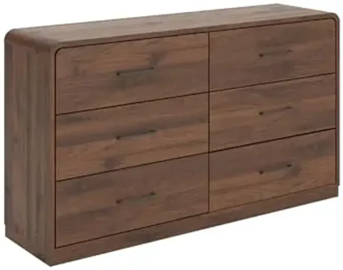 Signature Design by Ashley Chadworth Contemporary 6-Drawer Dresser with Walnut Finish, Dark Brown