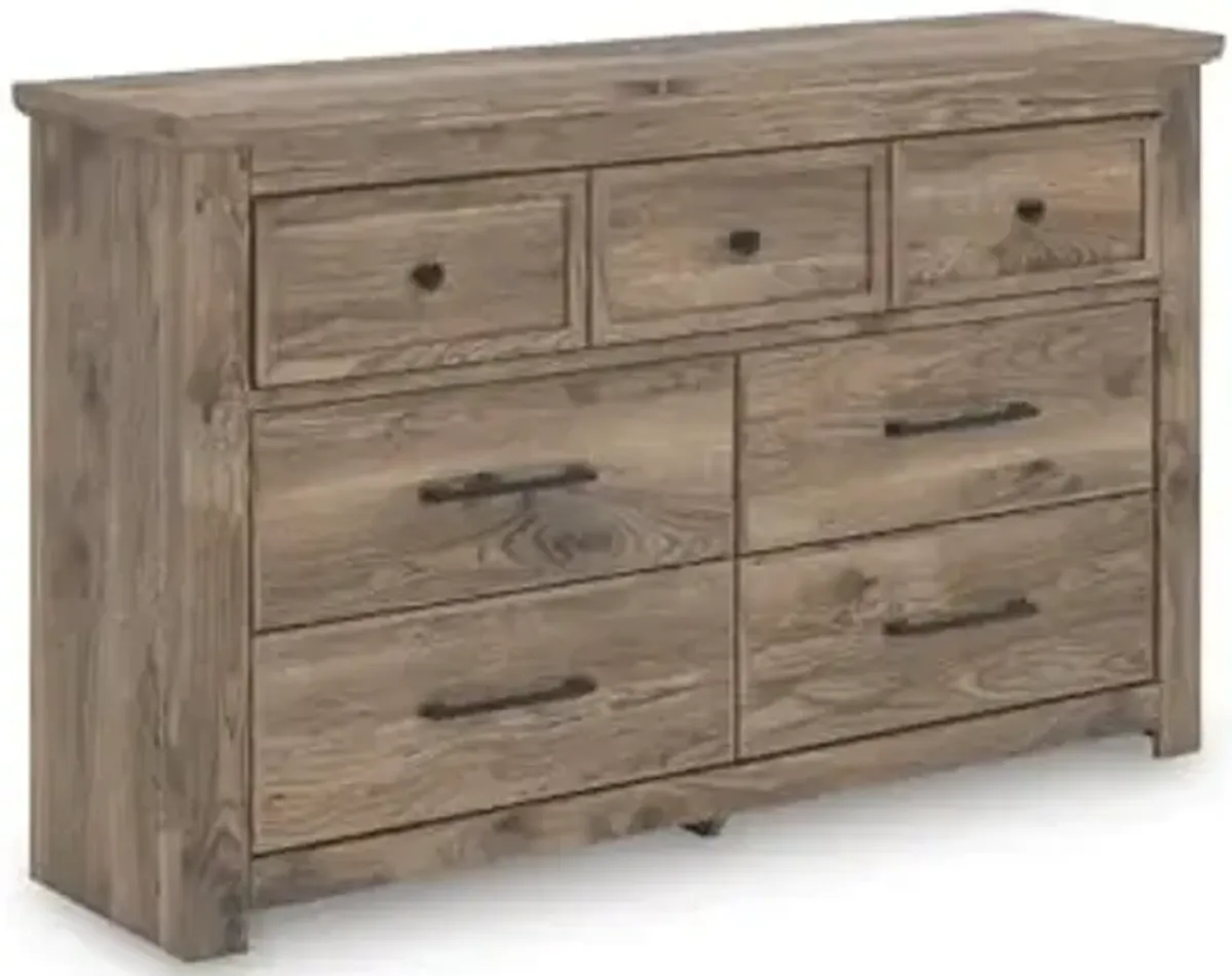 Signature Design by Ashley Stanziford Casual 7-Drawer Dresser with Wood Finish, Dark Brown
