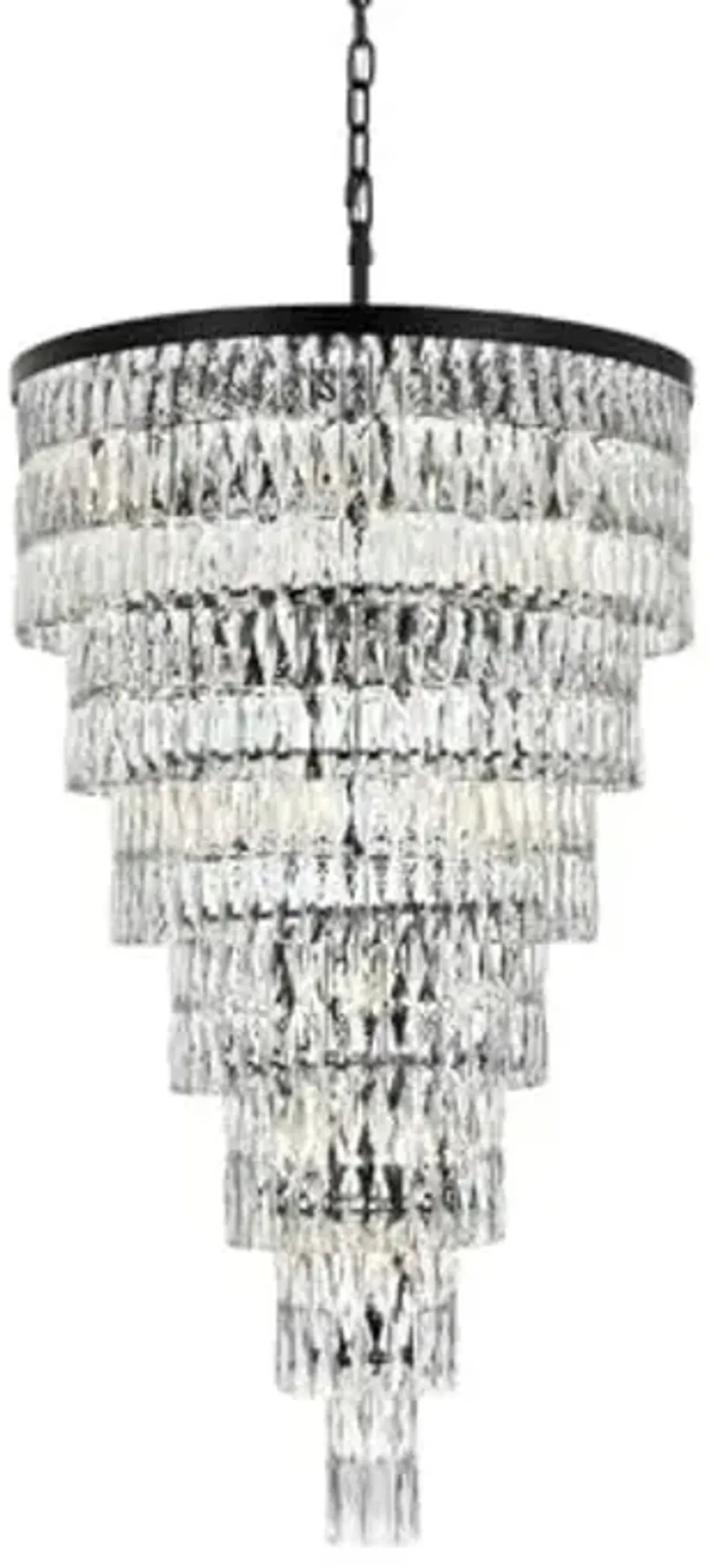 Elegant Lighting Josephine 32" Rectangular Chandelier in Black