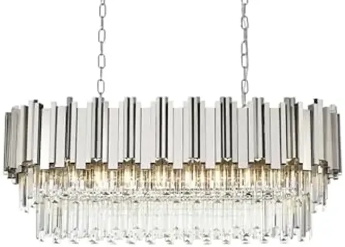 Elegant Lighting Willow 36" Chandelier in Chrome