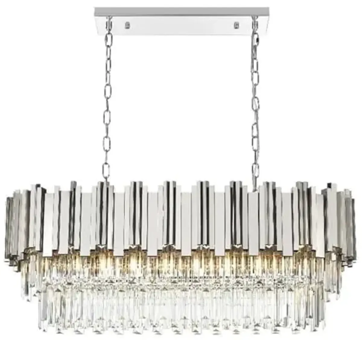 Elegant Lighting Willow 36" Chandelier in Chrome