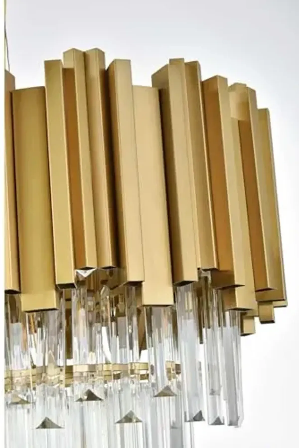 Elegant Lighting Willow 36" Rectangular Chandelier in Satin Gold