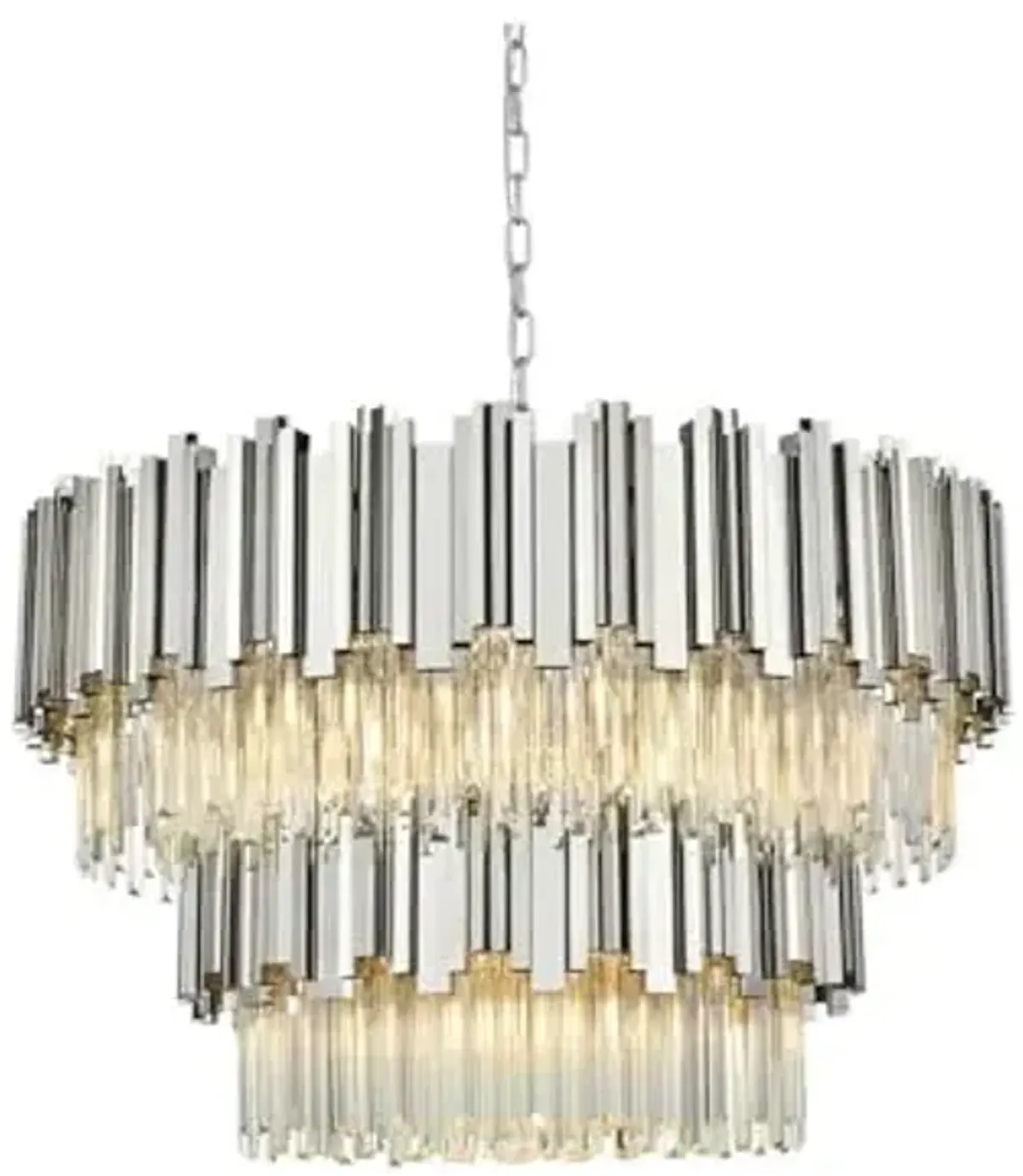 Elegant Lighting Willow 32" Chandelier in Chrome