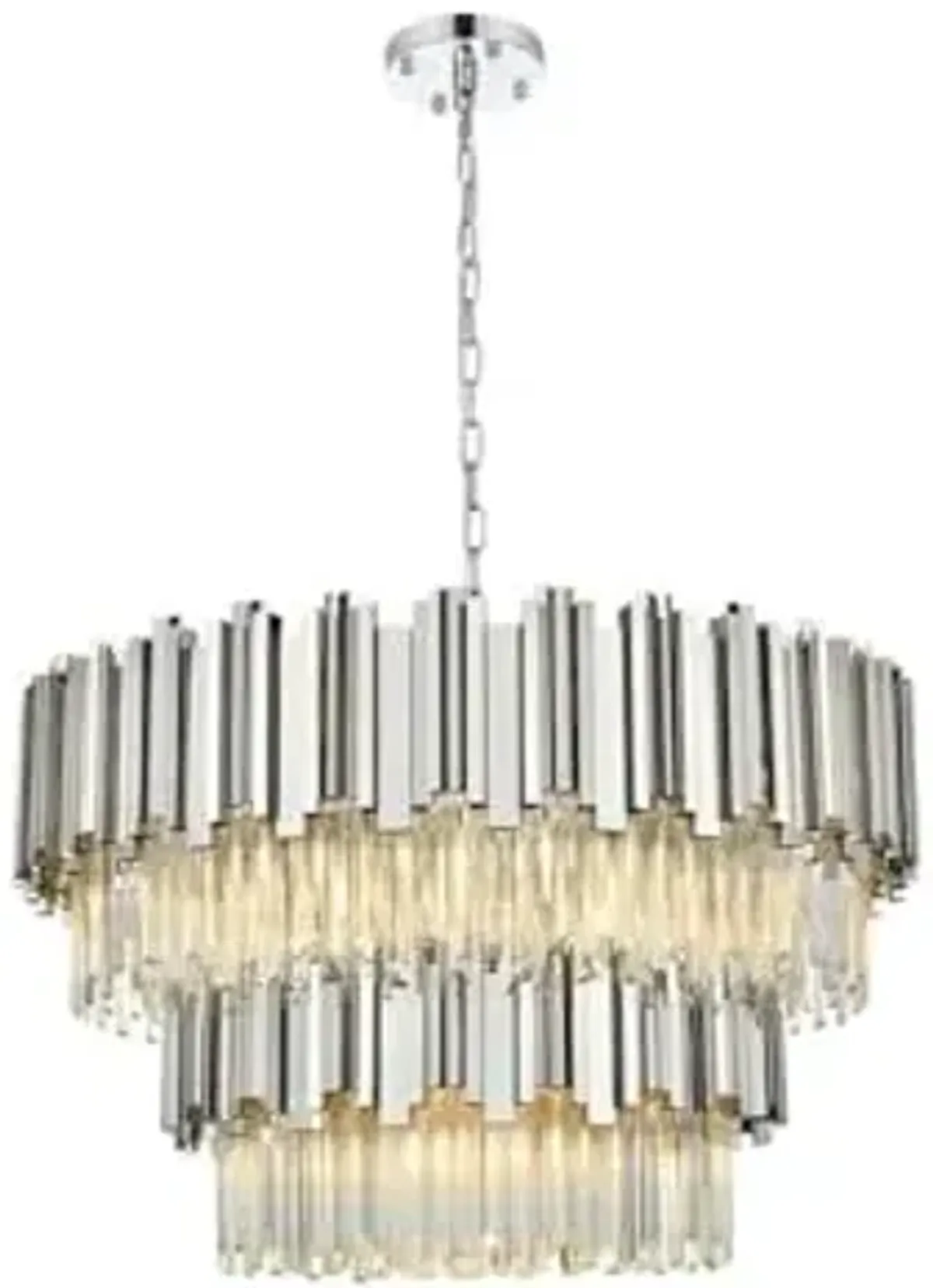 Elegant Lighting Willow 32" Chandelier in Chrome