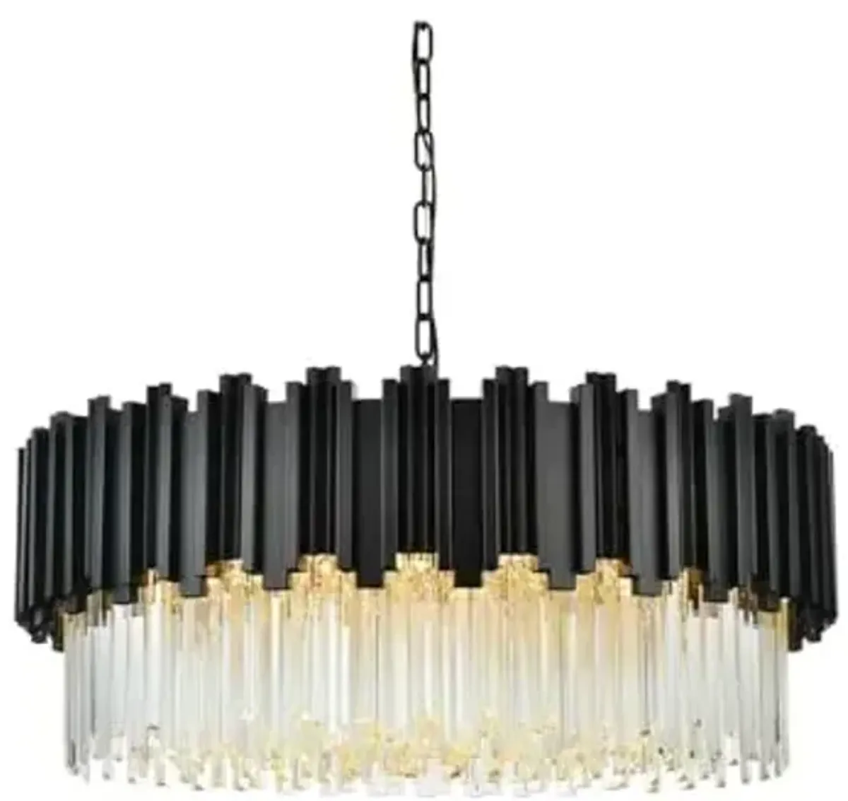Elegant Lighting Willow 32" Chandelier in Black