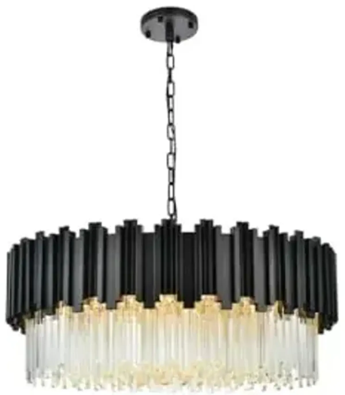 Elegant Lighting Willow 32" Chandelier in Black