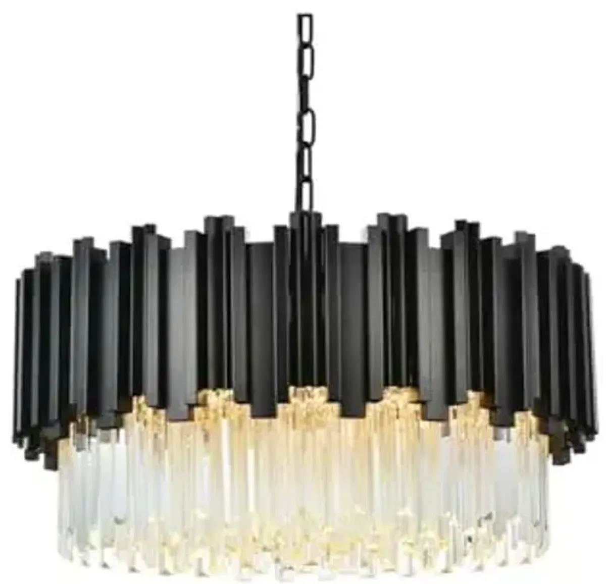 Elegant Lighting Willow 24" Chandelier in Black
