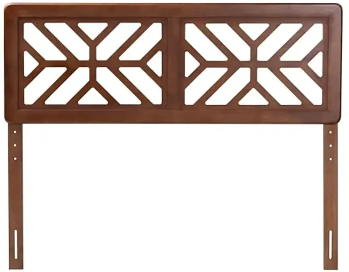 Baxton Studio Kalare Wood Headboard with Geometric Cutout Design Queen