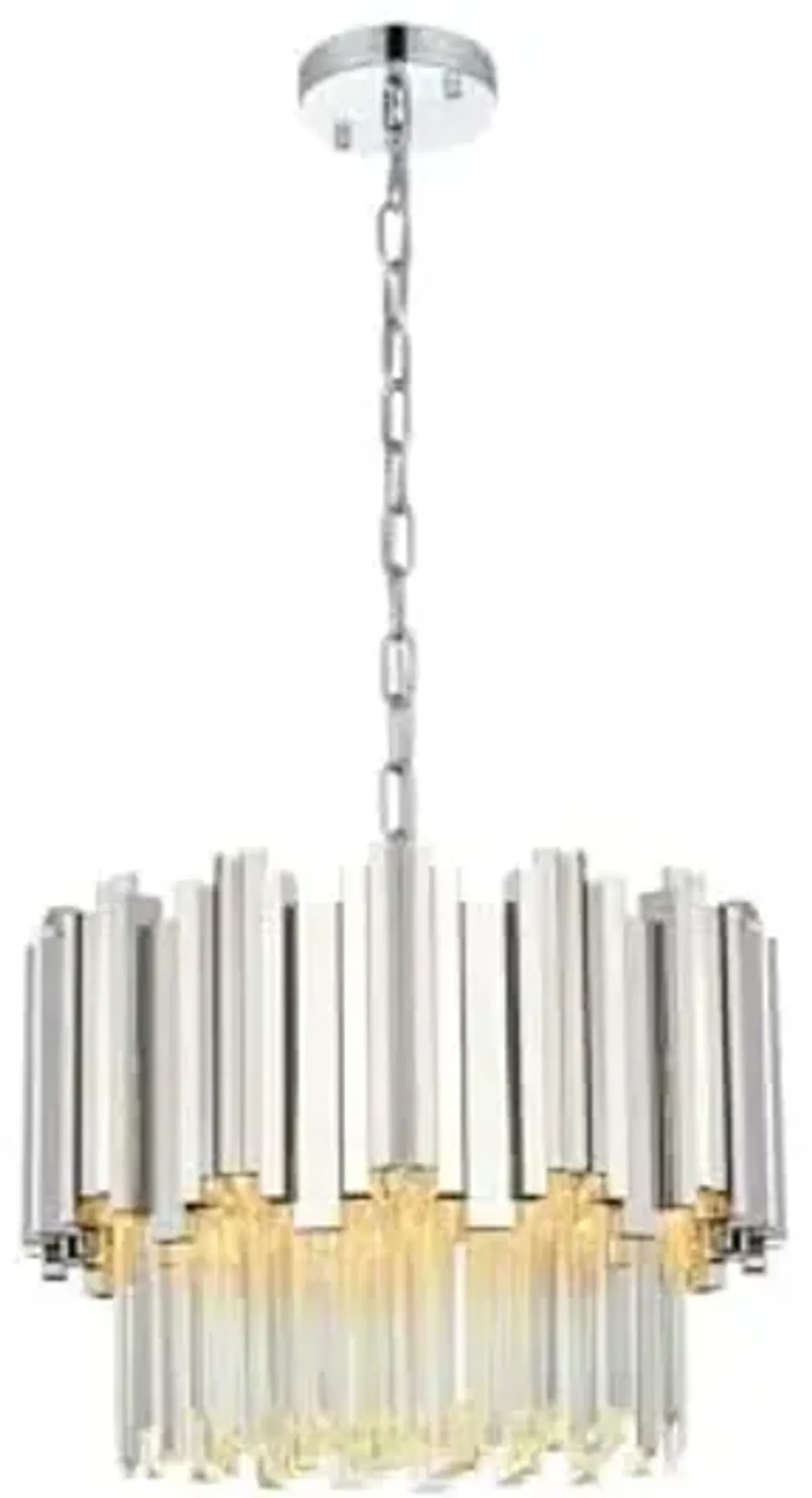 Elegant Lighting Willow 16" Chandelier in Chrome