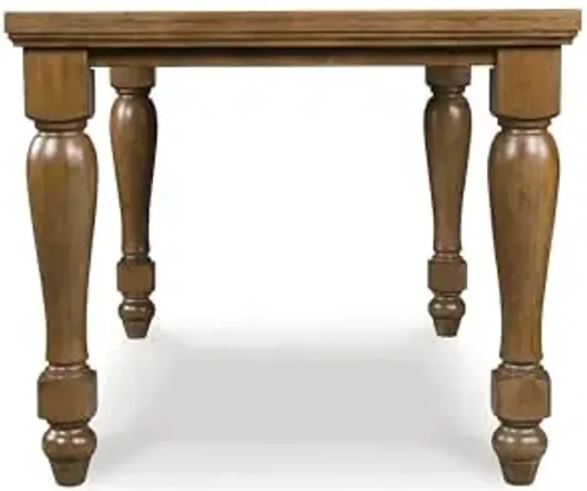 Signature Design by Ashley Chadworth Traditional Counter Height Dining Table with Turned Leg, Seats Up to 6, Light Brown