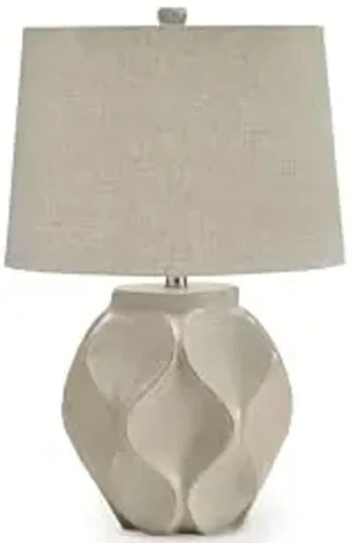 Signature Design by Ashley Edselham Modern Table Lamp with 3-Way Switch and Empire Shade, Beige